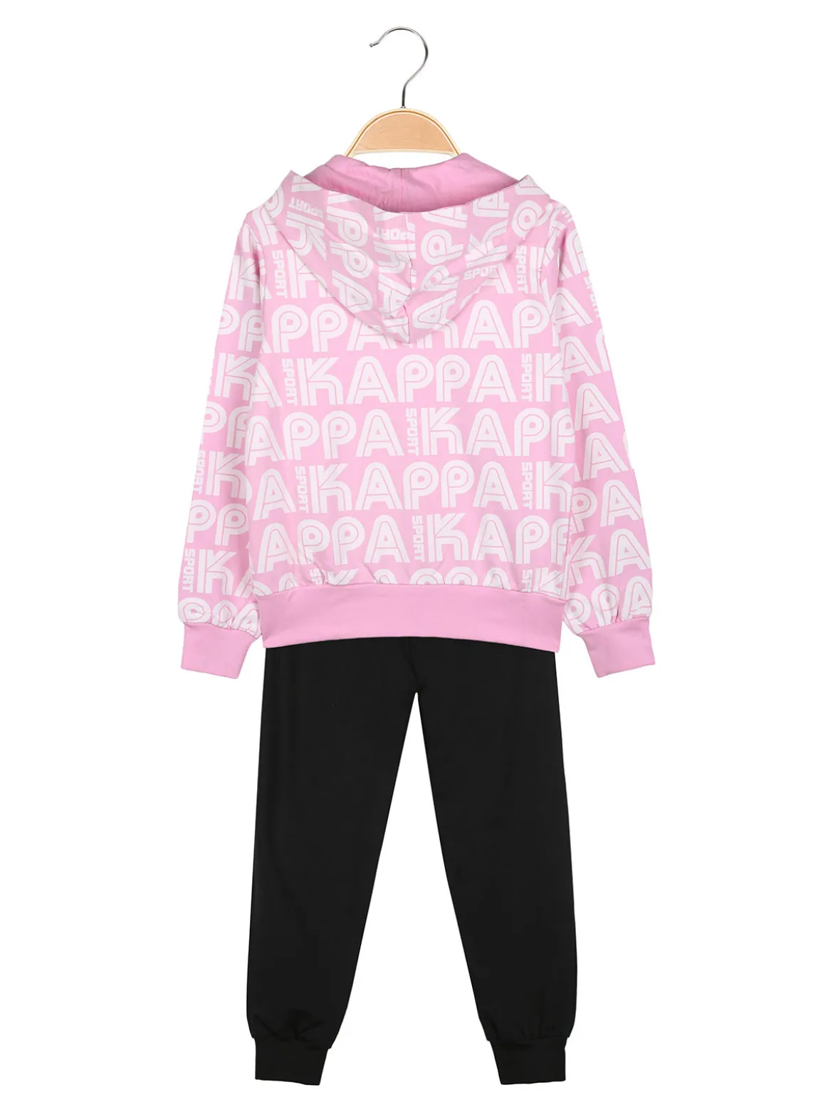 Kappa Completo tuta 2 pezzi da bambina full zip con cappuccio - rosa