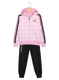 Kappa Completo tuta 2 pezzi da bambina full zip con cappuccio - rosa
