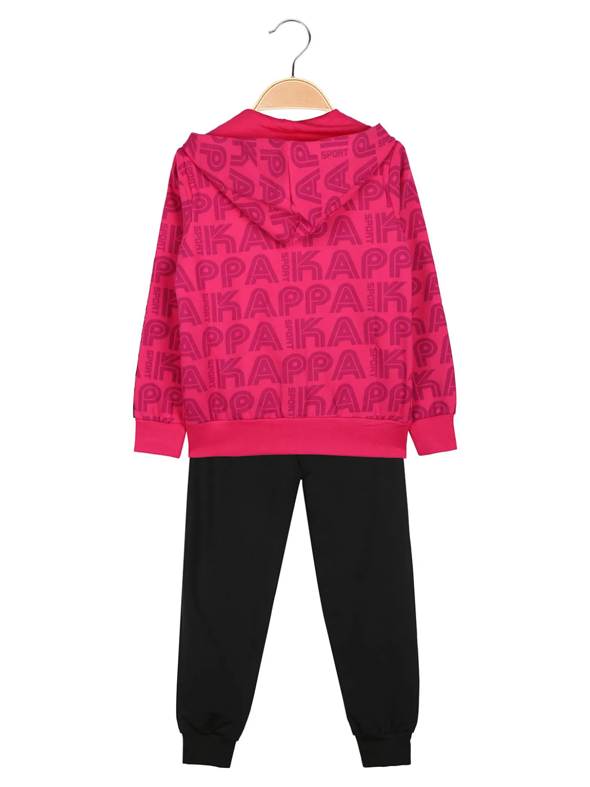 Kappa Completo tuta 2 pezzi da bambina full zip con cappuccio - fucsia