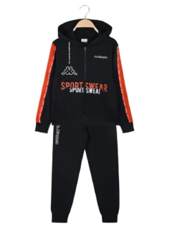 Kappa Completo tuta 2 pezzi da bambino con cappuccio e zip - blu scuro