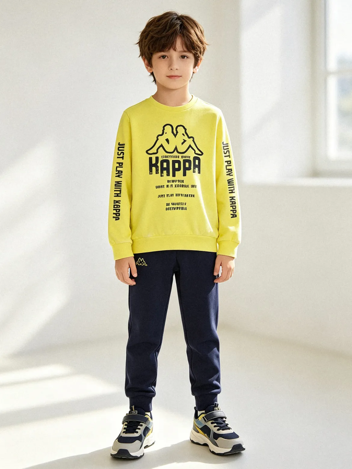 Kappa Completo tuta 2 pezzi da bambino girocollo con logo - giallo