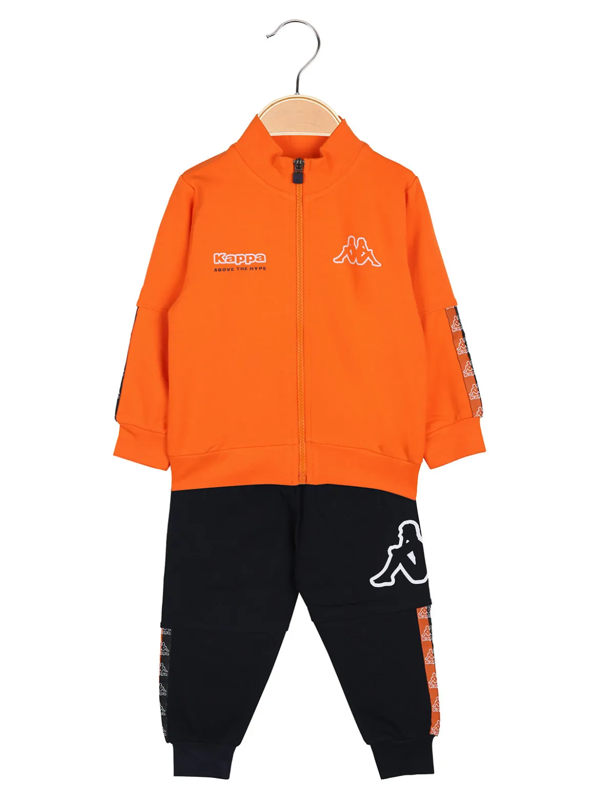 Kappa Completo tuta 2 pezzi da neonato full zip in cotone - arancione