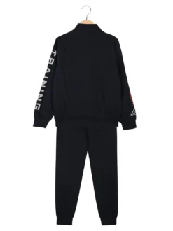 Kappa Completo tuta 2 pezzi da ragazzo con zip e stampa logo - blu scuro