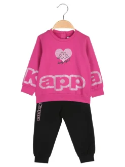 Kappa Completo tuta 2 pezzi glitter da neonata con interno felpato - fucsia