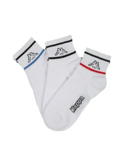 Kappa Confezione da 3 paia di calze sportive da uomo in cotone - bianco
