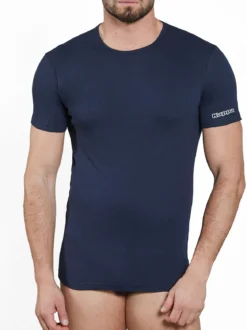 Kappa Maglia manica corta da uomo in caldo cotone - blu scuro