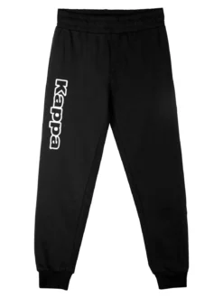 Kappa Pantaloni tuta da bambino con polsini e interno caldo cotone - nero