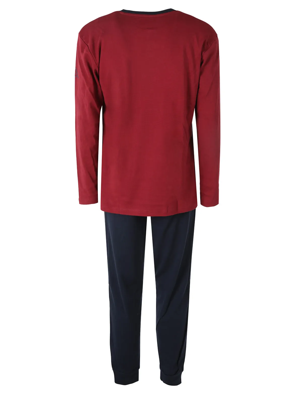 Kappa Pigiama da uomo in misto cotone interlock con logo - bordeaux