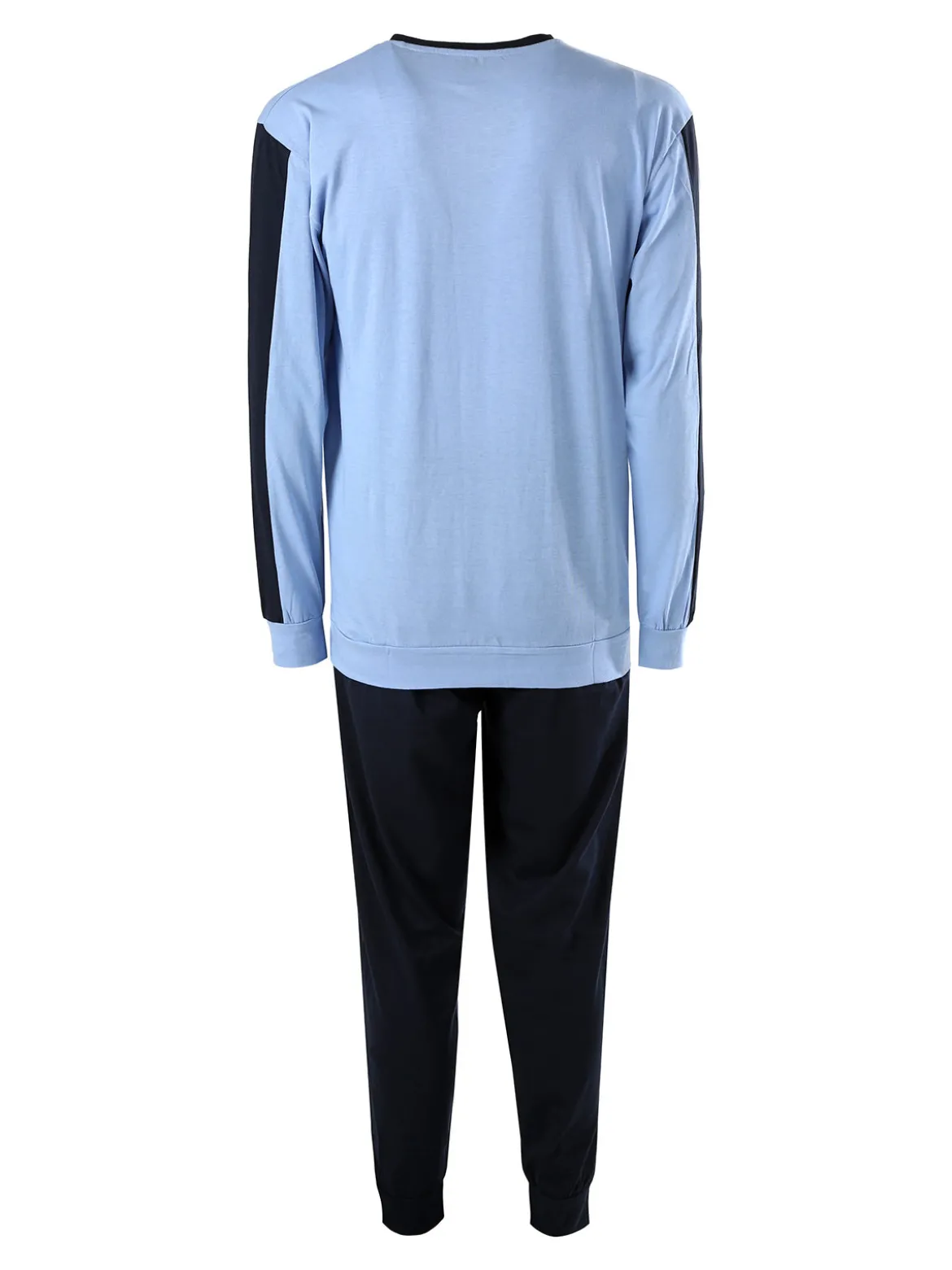 Kappa Pigiama lungo da uomo in cotone con logo - azzurro