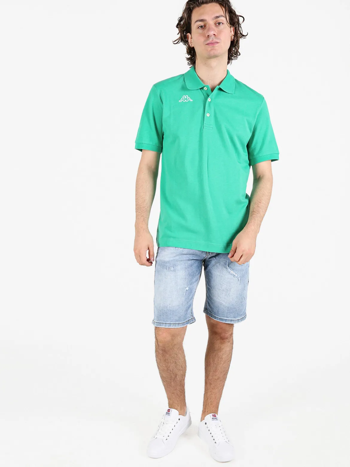 Kappa Polo da uomo in cotone a manica corta con logo