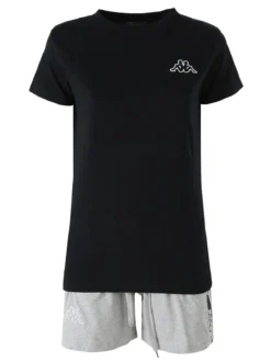 Kappa Set completo corto da donna in cotone - nero