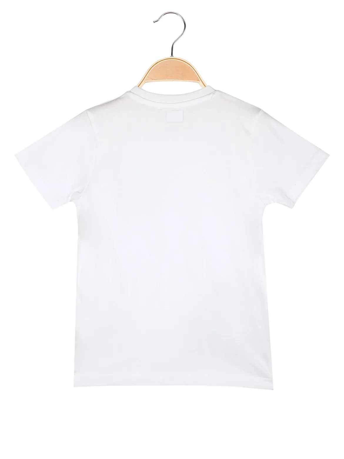 Kappa T-shirt da bambino in cotone con taschino e logo - bianco