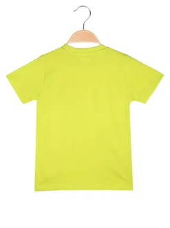 Kappa T-shirt da bambino in cotone con taschino e logo - limone