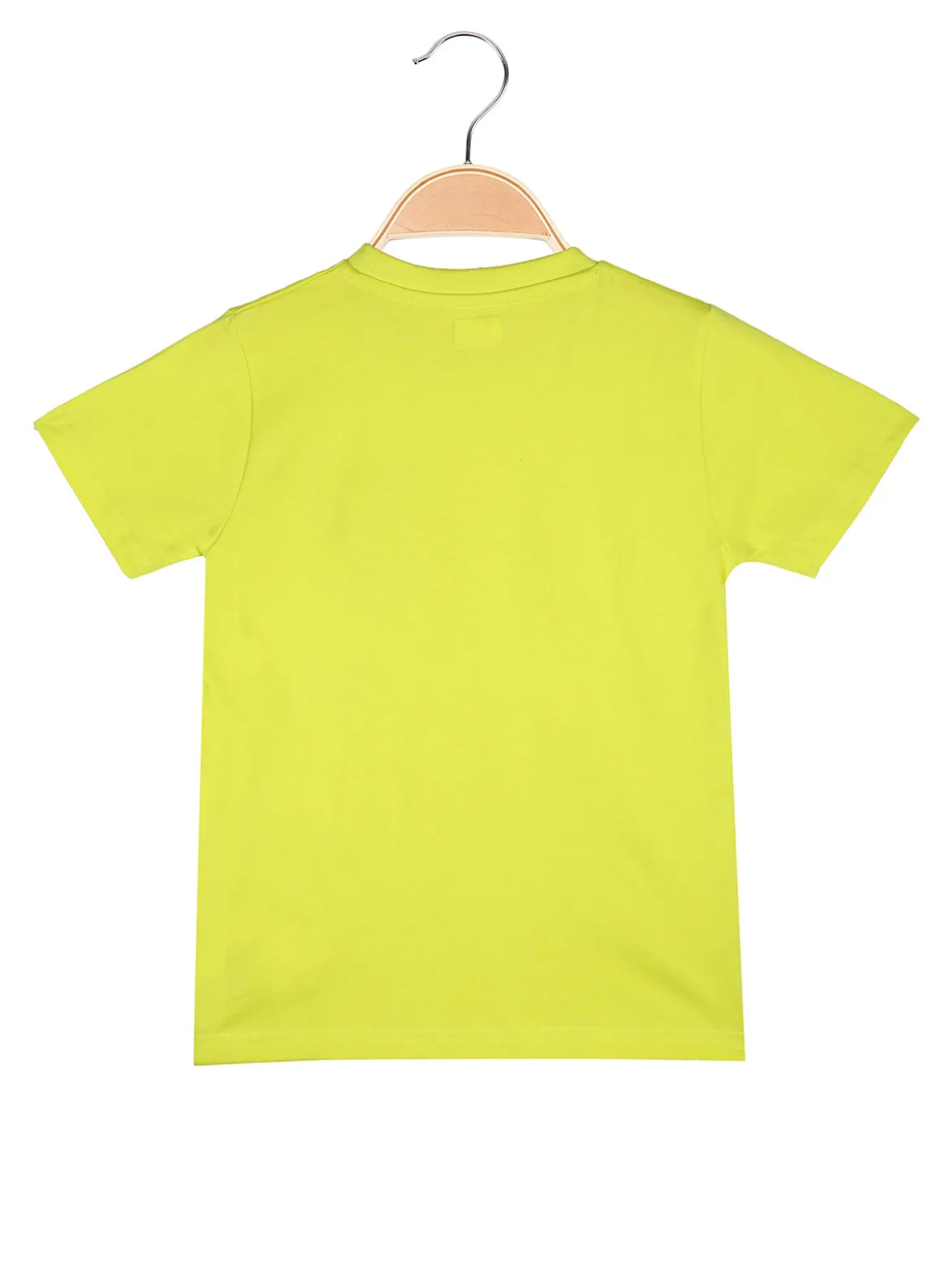Kappa T-shirt da bambino in cotone con taschino e logo - limone