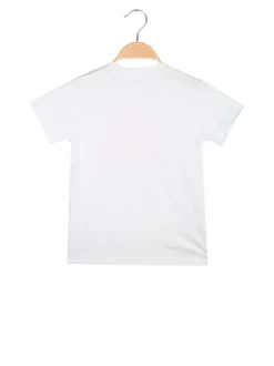 Kappa T-shirt da ragazzo in cotone con logo - bianco