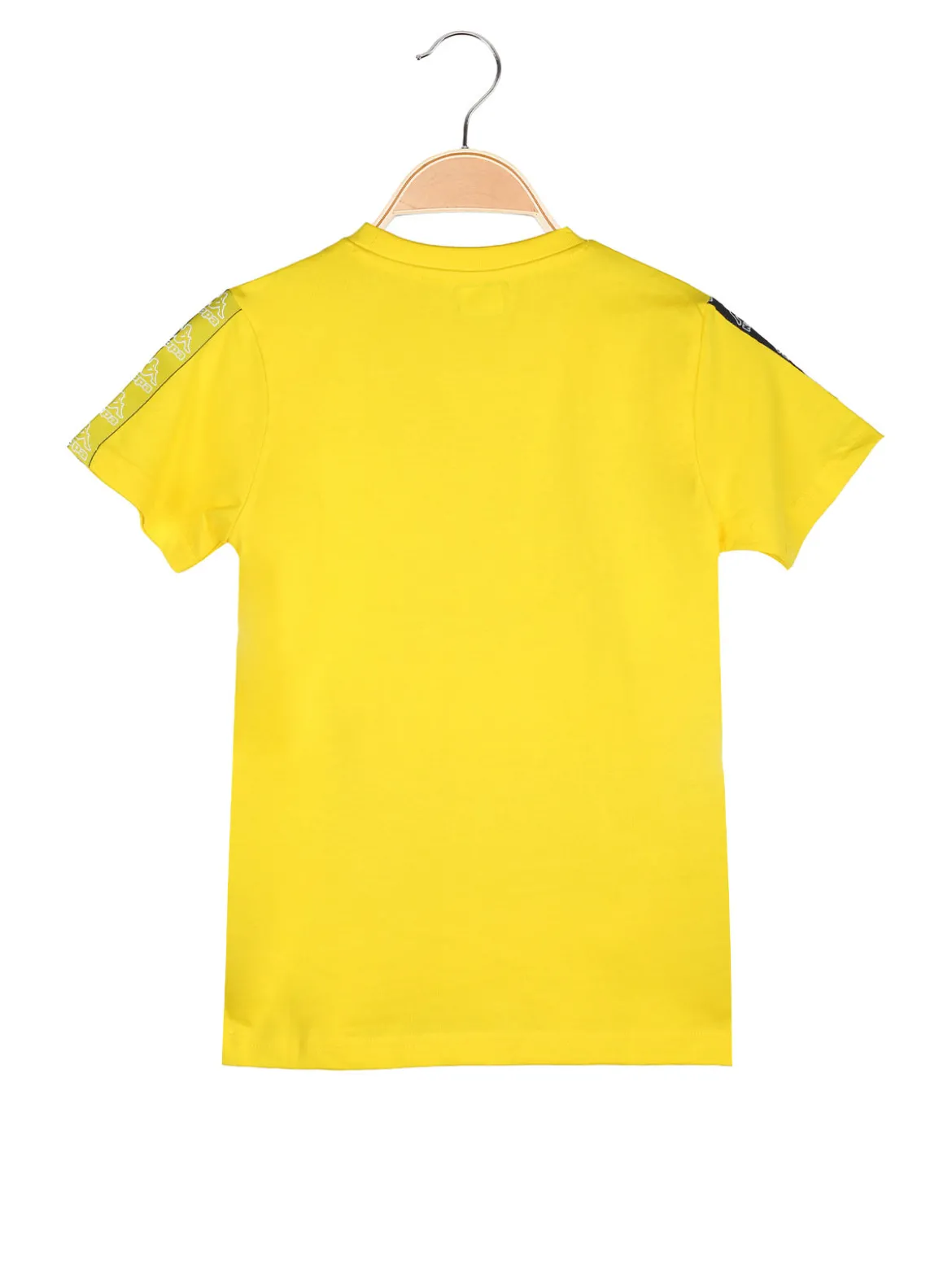 Kappa T-shirt da ragazzo in cotone con stampa disegno - giallo