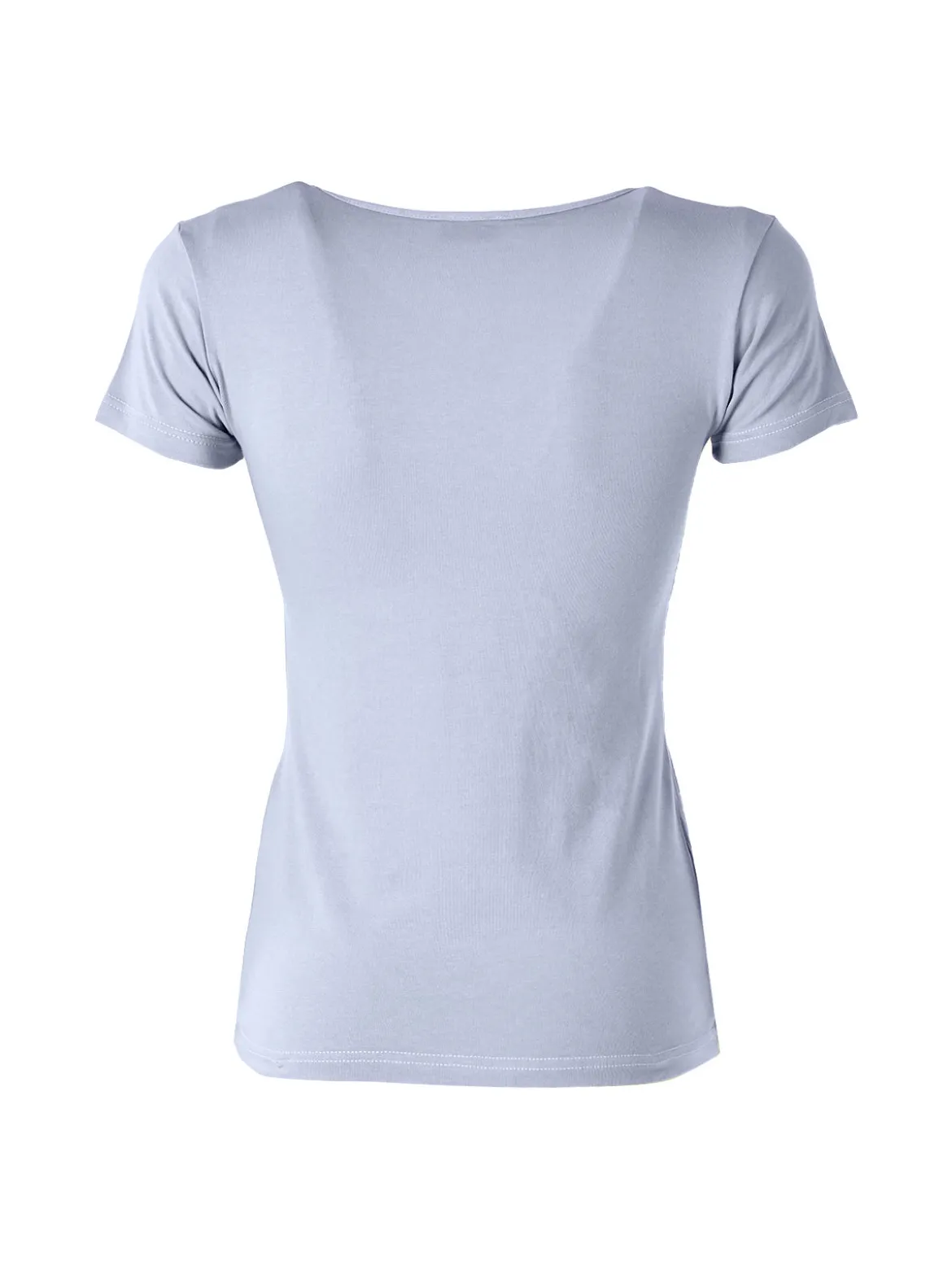 Kappa T-shirt girocollo da donna in cotone bielastico - azzurro