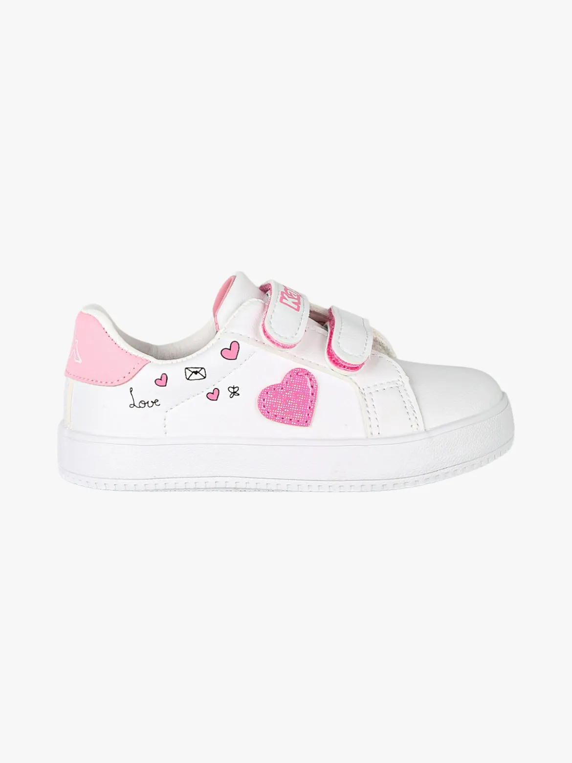Kappa ZOOM Sneakers da bambina in ecopelle con strappi - bianco