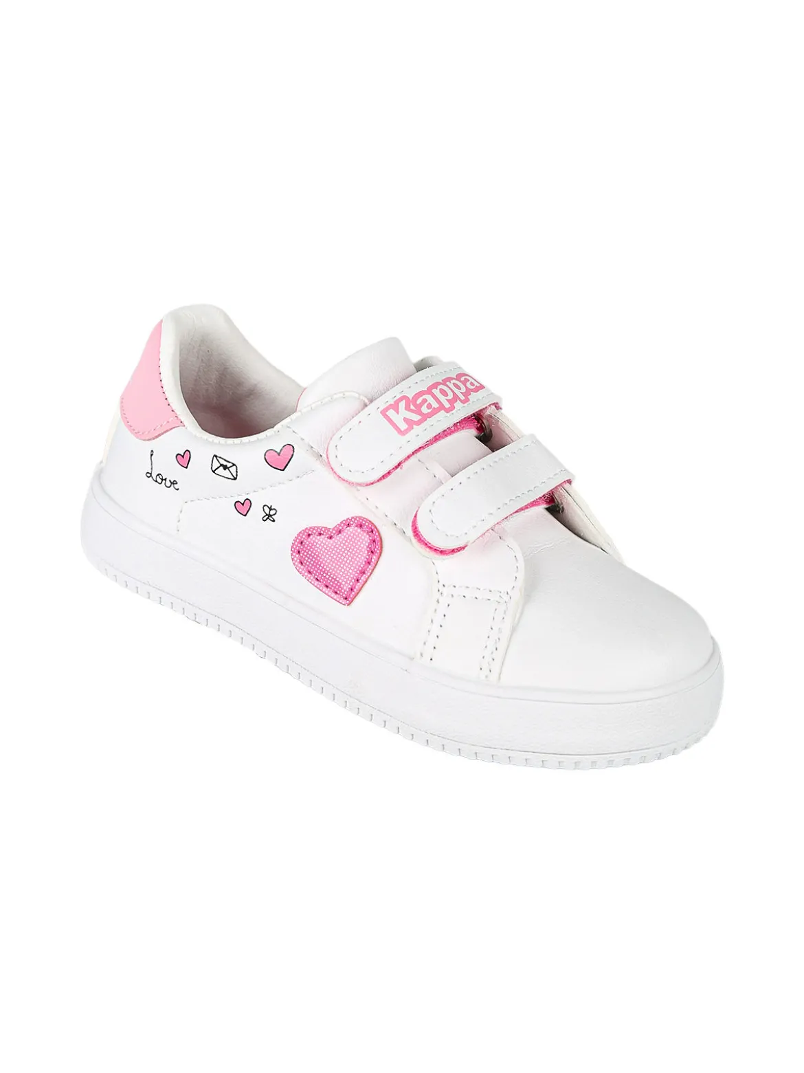 Kappa ZOOM Sneakers da bambina in ecopelle con strappi - bianco