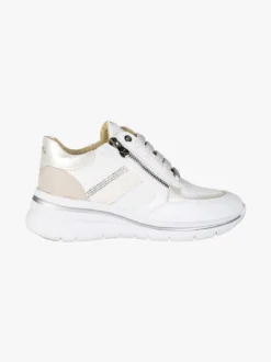 Keys Sneakers donna con zeppa e doppia zip - bianco