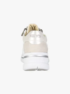 Keys Sneakers donna con zeppa e doppia zip - bianco