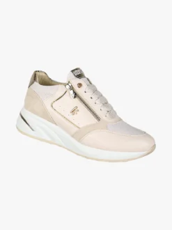 Keys Sneakers donna con zeppa e zip - panna