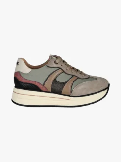 Keys Sneakers donna in pelle con platform - pistacchio