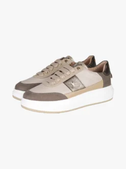 Keys Sneakers donna stringate con platform - beige