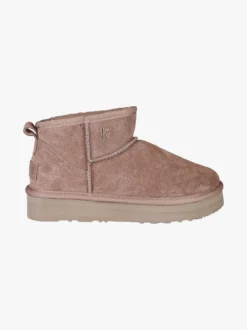 Keys Stivaletti donna in pelle scamosciata con platform - taupe