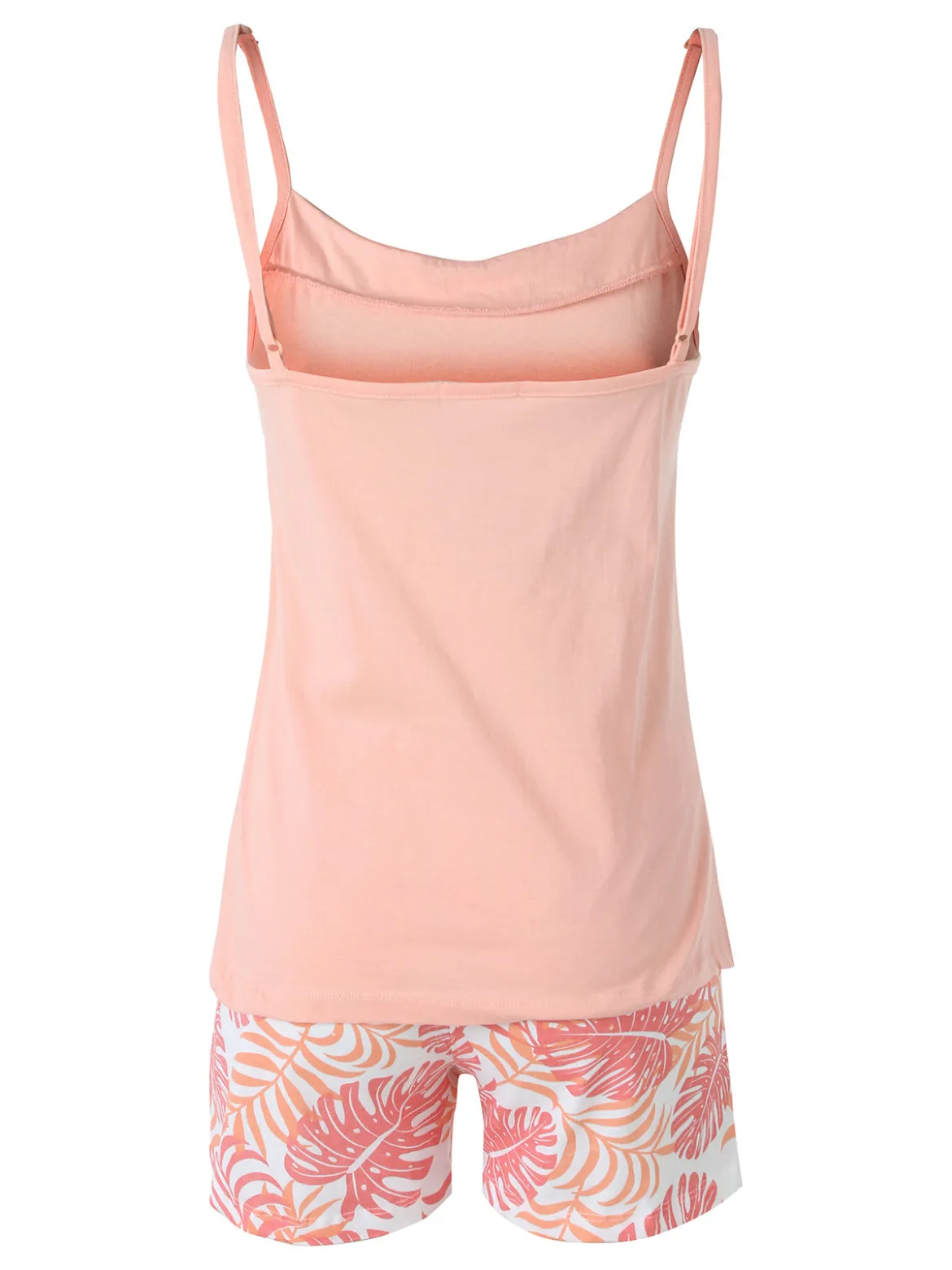 Kissimo Pigiama corto da donna in cotone con spalline sottili e shorts floreali - rosa