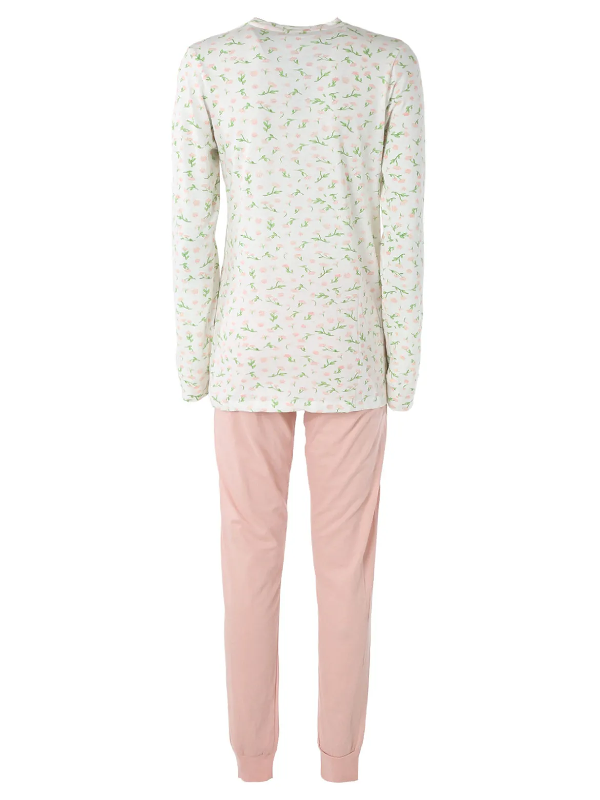 Kissimo Pigiama lungo da donna in cotone con stampa fiorata - rosa