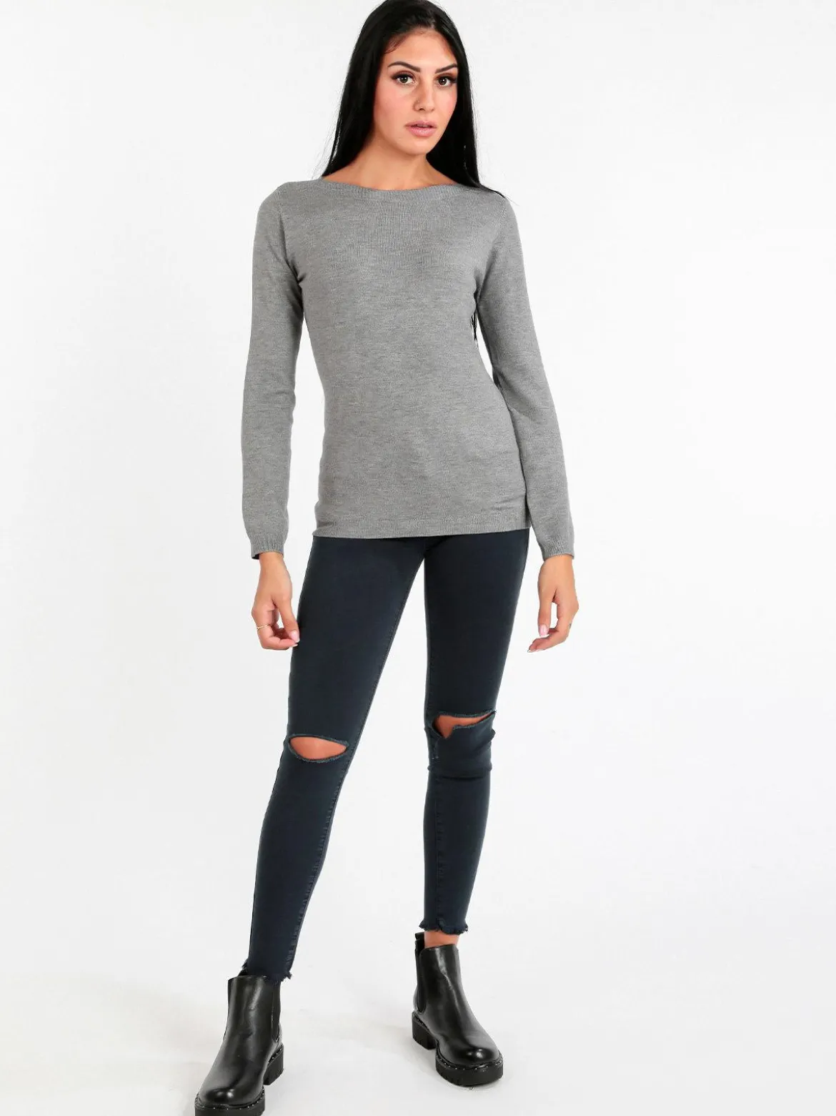 Kiss Pink Pantaloni donna skinny con strappi