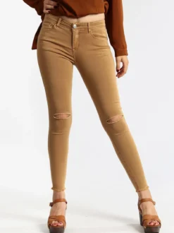 Kiss Pink Pantaloni skinny a sigaretta con strappi