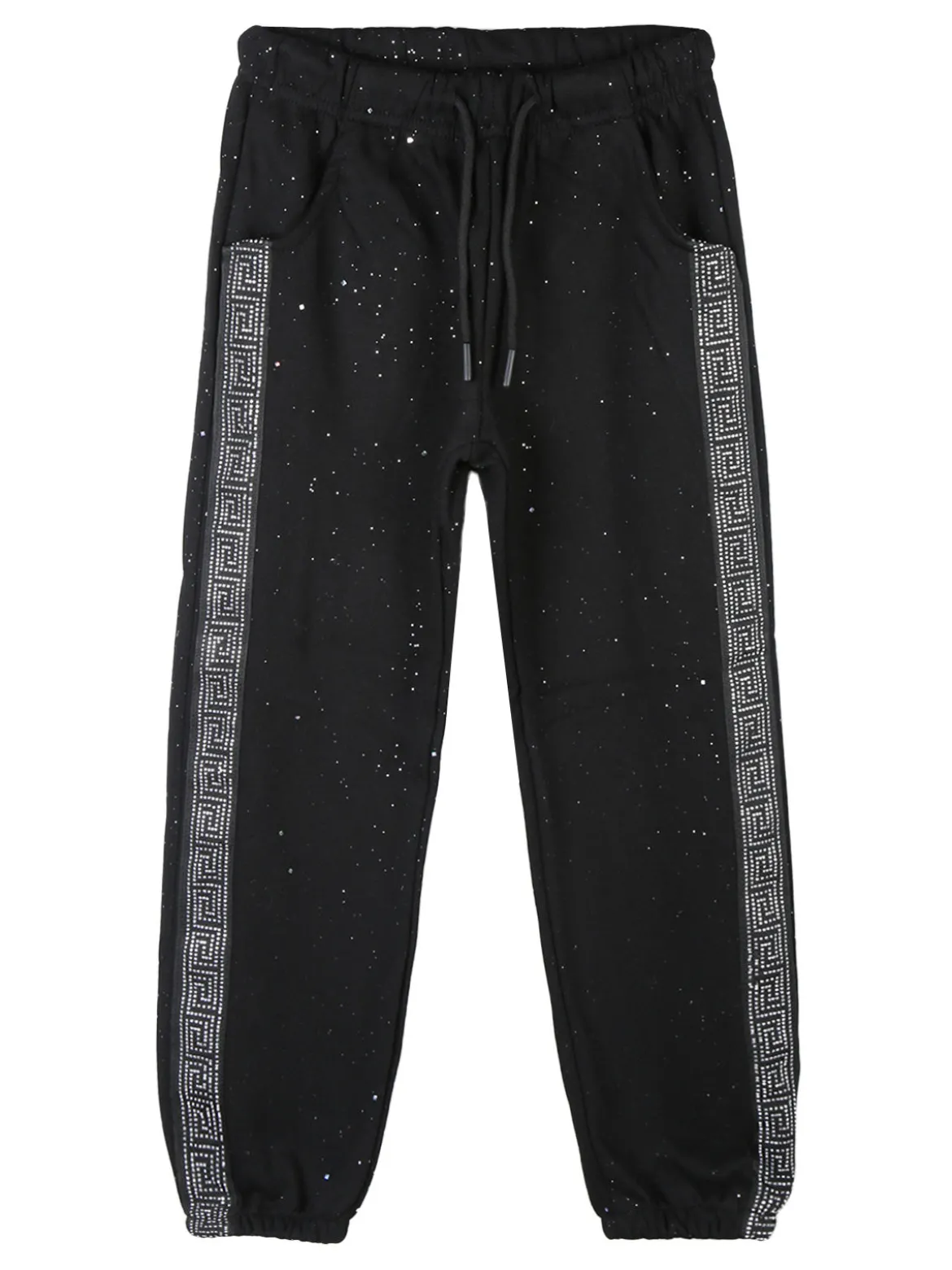 Lady Moda Completo tuta da bambina brillantinata con cappuccio e zip