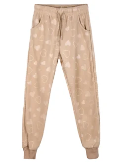 Lady Moda Completo tuta da ragazza 2 pezzi in ciniglia con cappuccio e zip - beige