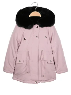 Lady Moda Parka imbottito double face da bambina con cappuccio