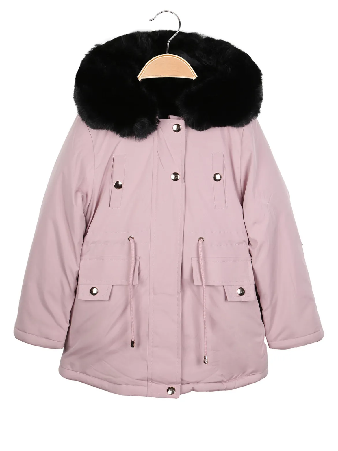 Lady Moda Parka imbottito double face da bambina con cappuccio