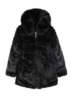 Lady Moda Parka imbottito double face da bambina con cappuccio