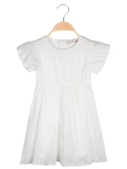 Lady Moda Vestito da bambina in cotone con ricami a maniche corte