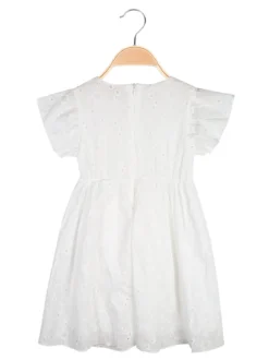 Lady Moda Vestito da bambina in cotone con ricami a maniche corte