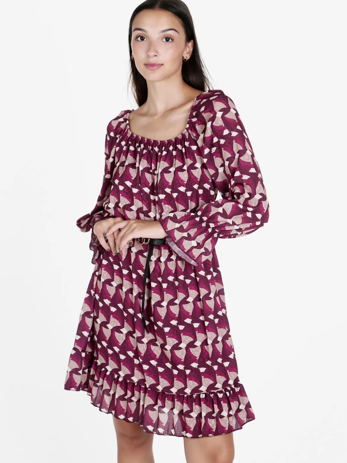 Lamiar Vestito donna con scollo elastico arrotondato