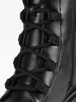 Laura Biagiotti Anfibi donna stringati con zip laterale - nero