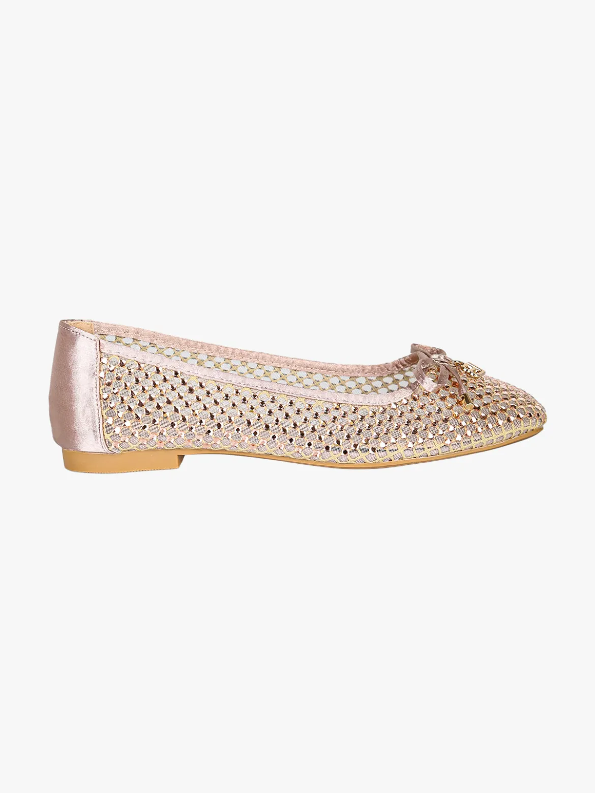Laura Biagiotti Ballerine donna in tulle con strass - cipria
