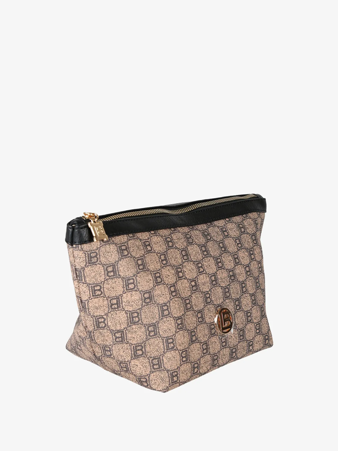 Laura Biagiotti Beauty case donna in ecopelle con logo - nero