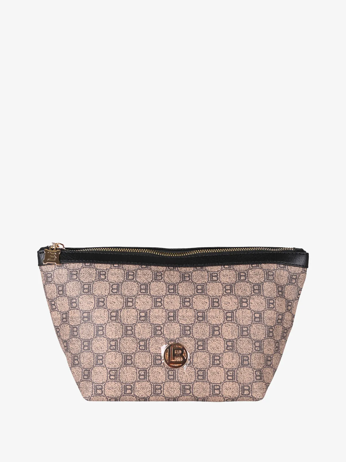 Laura Biagiotti Beauty case donna in ecopelle con logo - nero