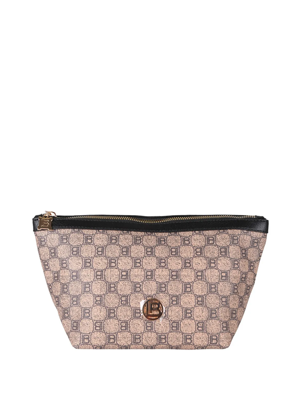 Laura Biagiotti Beauty case donna in ecopelle con logo - nero