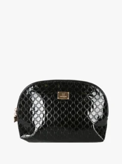 Laura Biagiotti Beauty case donna in vernice con logo - nero