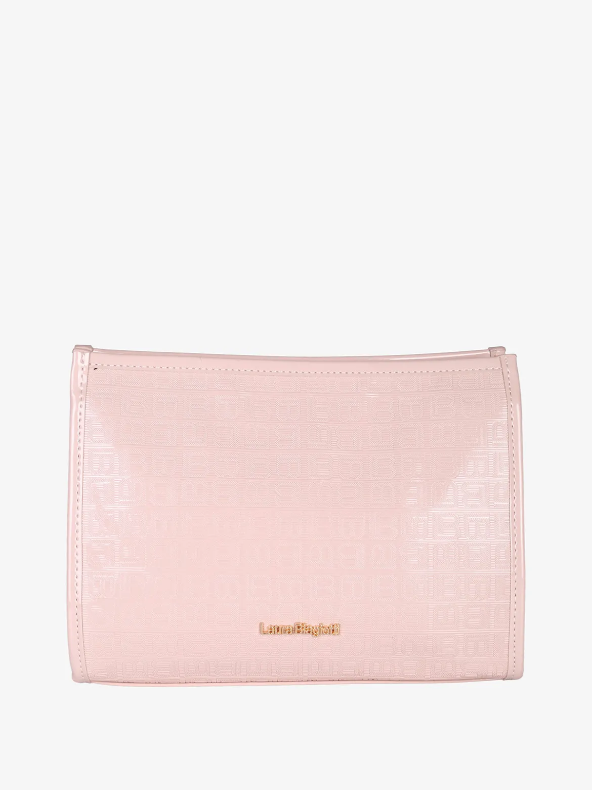 Laura Biagiotti Beauty case in vernice da donna con zip - cipria
