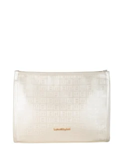 Laura Biagiotti Beauty case in vernice da donna con zip - platino