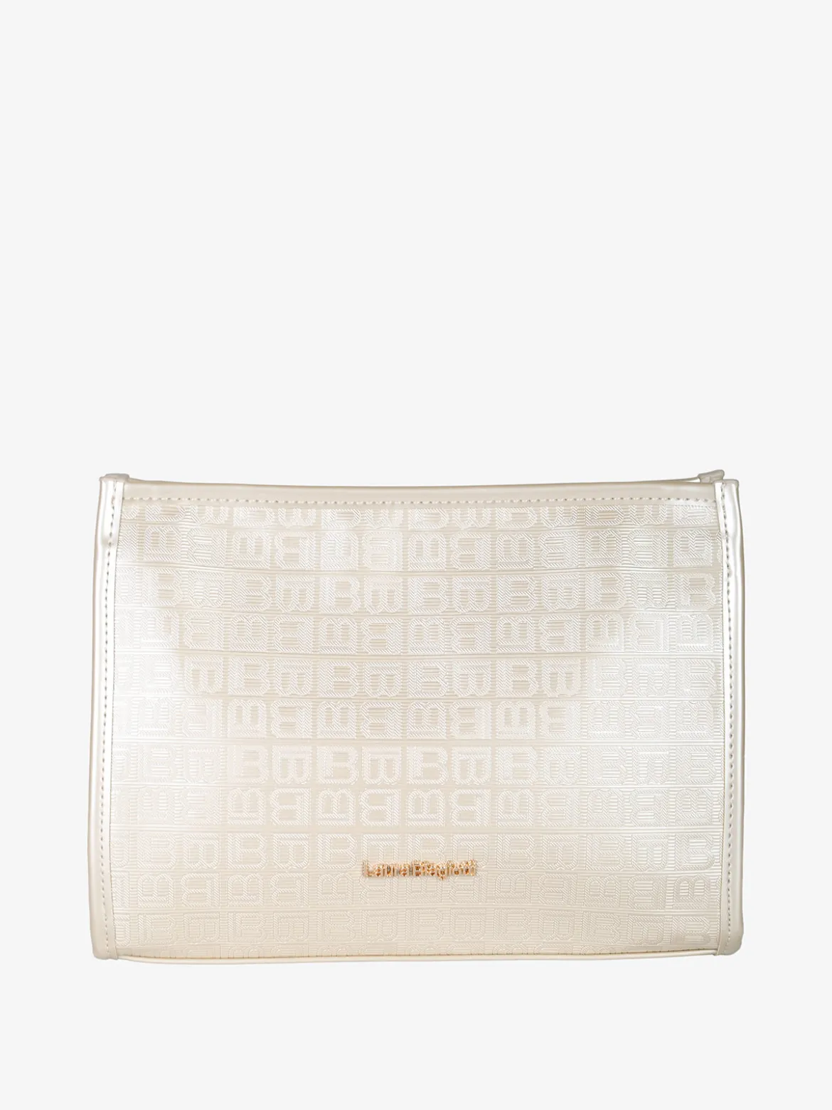 Laura Biagiotti Beauty case in vernice da donna con zip - platino